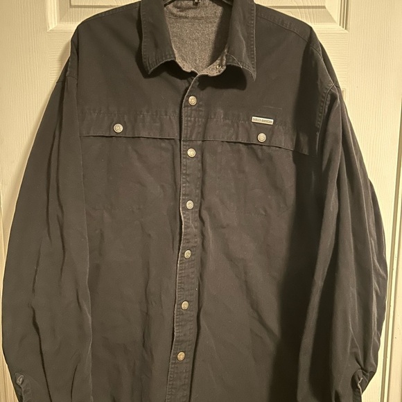 Harley-Davidson Other - Harley-Davidson Black Lightweight Shirt Jacket reversible w/ logo on back